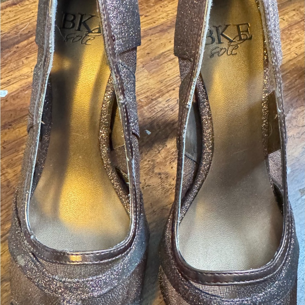 BKE Glitter Heels - Brown